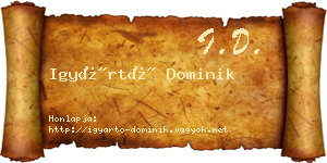 Igyártó Dominik névjegykártya